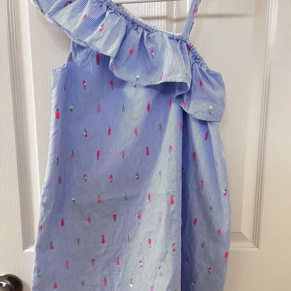 Kate Spade Skirt the Rules One Shoulder Striped Ice Cream Popsicle Dress Girl 14